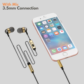 Betron AX5 3.5mm jack connector plugging into device for universal compatibility