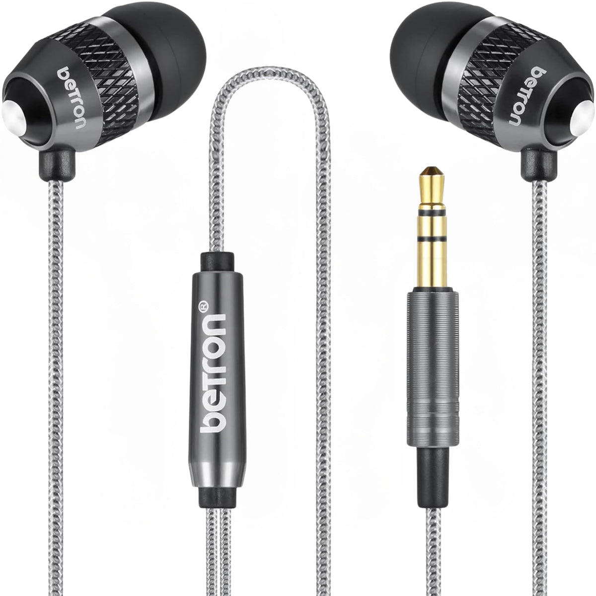 Betron B25 earphones close-up showing compact design and potential clarity
