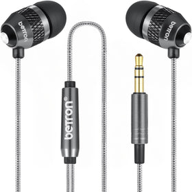 Betron B25 earphones close-up showing compact design and potential clarity