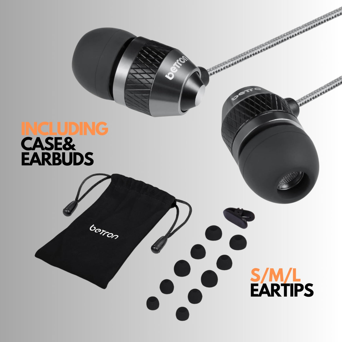 Betron B25 in-ear fit with soft tips for comfortable listening