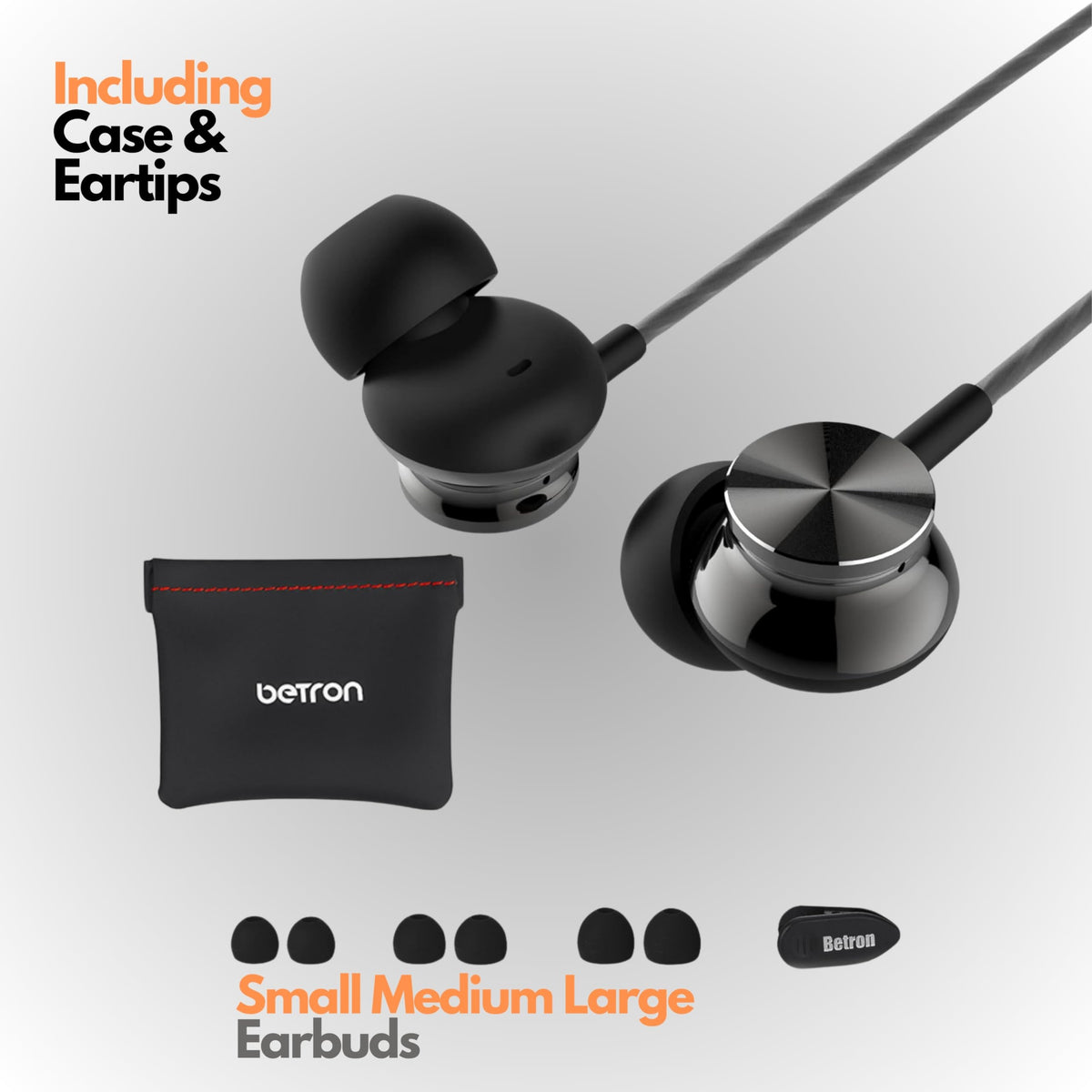 Betron BS10 wired earphones with a universal 3.5mm jack.