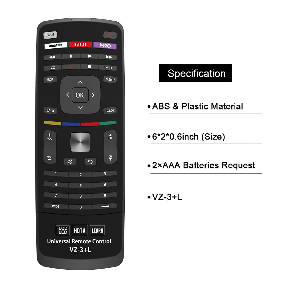 Betterqualityremote compatibility sheet shows broad support across Vizio series.