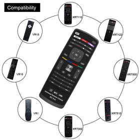 Betterqualityremote universal remote in use highlights broad Vizio model compatibility.