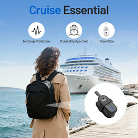 BEVA held in hand size comparison showing compact travel-friendly portability