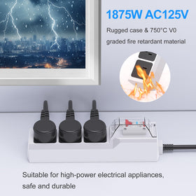 BEVA outlet spacing accommodates bulky adapters so all sockets remain usable