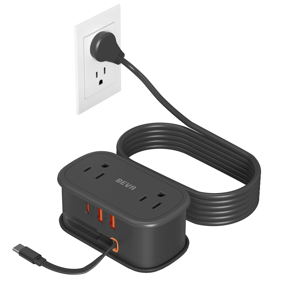 BEVA travel power strip compact size for luggage and hotel use