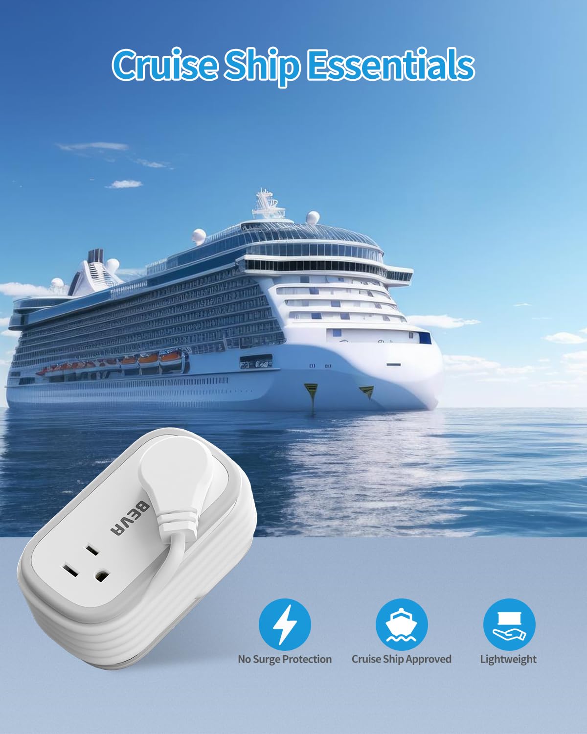 BEVA Cruise-ready power strip adds USB ports for cabins with no surge protection.