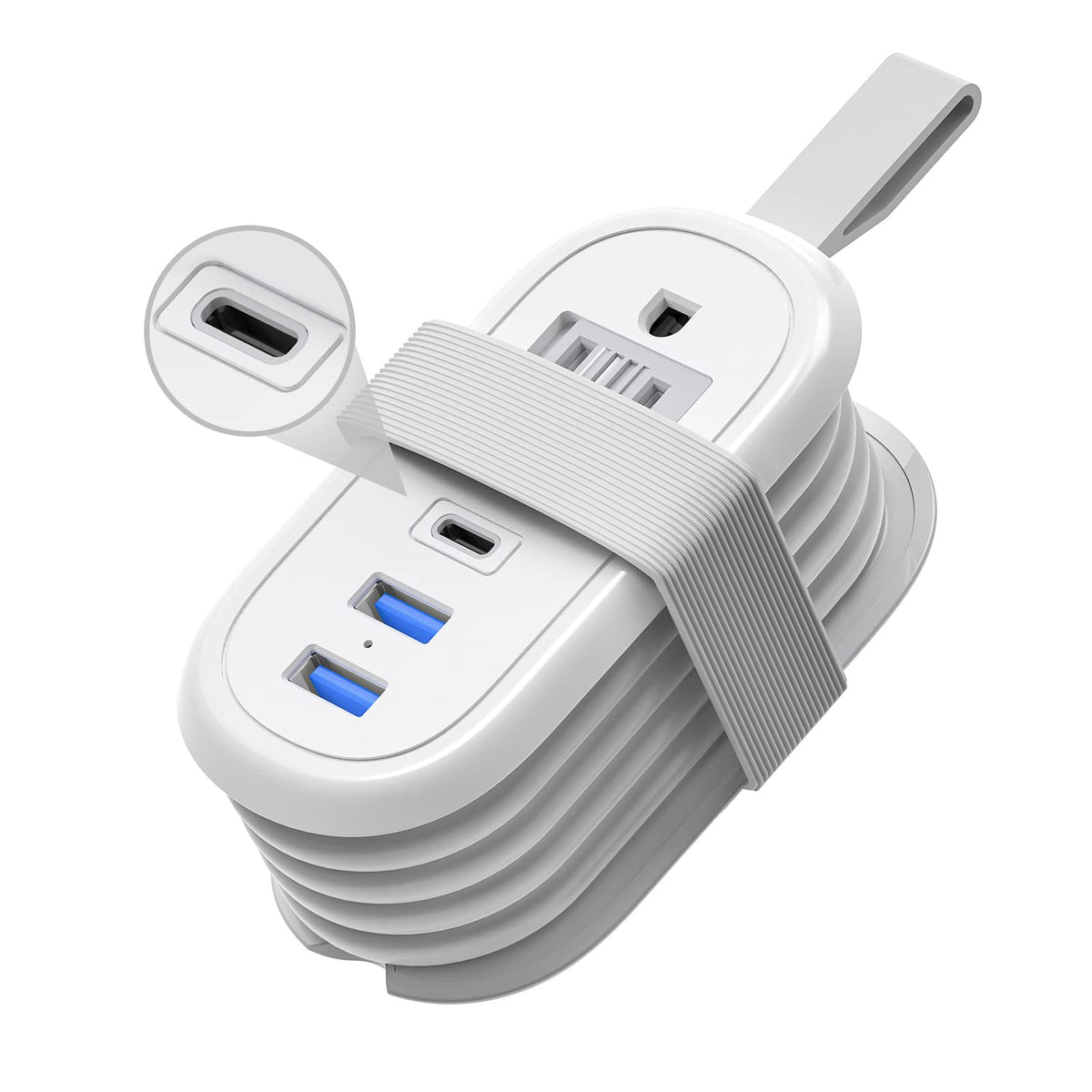 BEVA travel power strip with PD20W fast charge for quick device power on the go.
