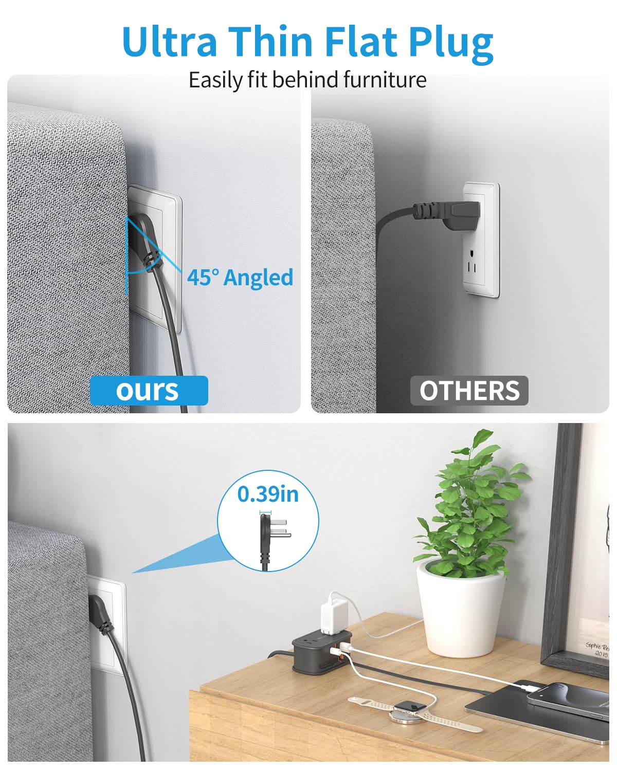 BEVA USB ports charge three devices at once during travel