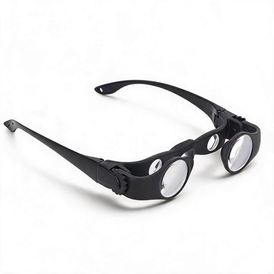Bewinner front view of 8X binocular glasses showing compact wearable design and clear optics