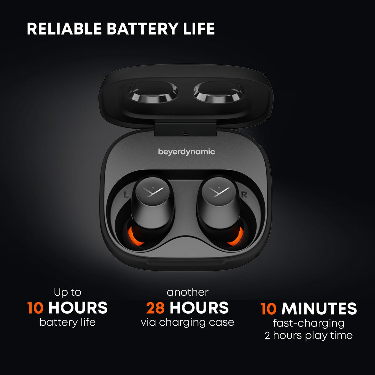 Beyerdynamic Amiron 300 10-hour playback for extended listening.