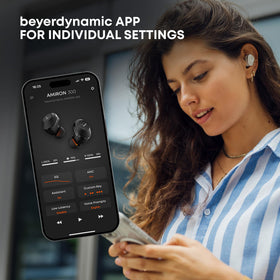 Beyerdynamic Amiron 300 comfort-fit tips in five sizes for all-day wear.