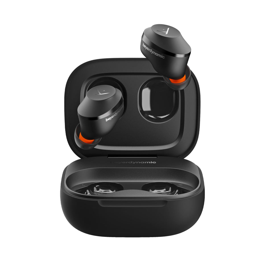 Beyerdynamic Amiron 300 earbuds close-up for precise sound and comfort.
