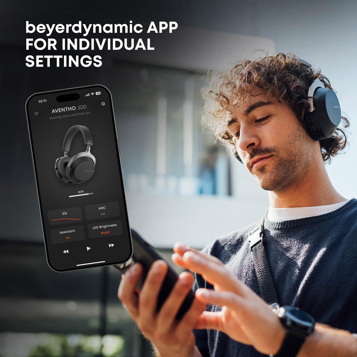 Beyerdynamic Aventho 300 50-hour battery suited for travel and all-day listening.