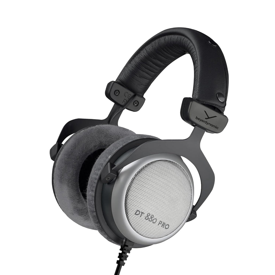 Beyerdynamic DT 880 Pro 250 Ohm headphones in silver for precise studio monitoring.