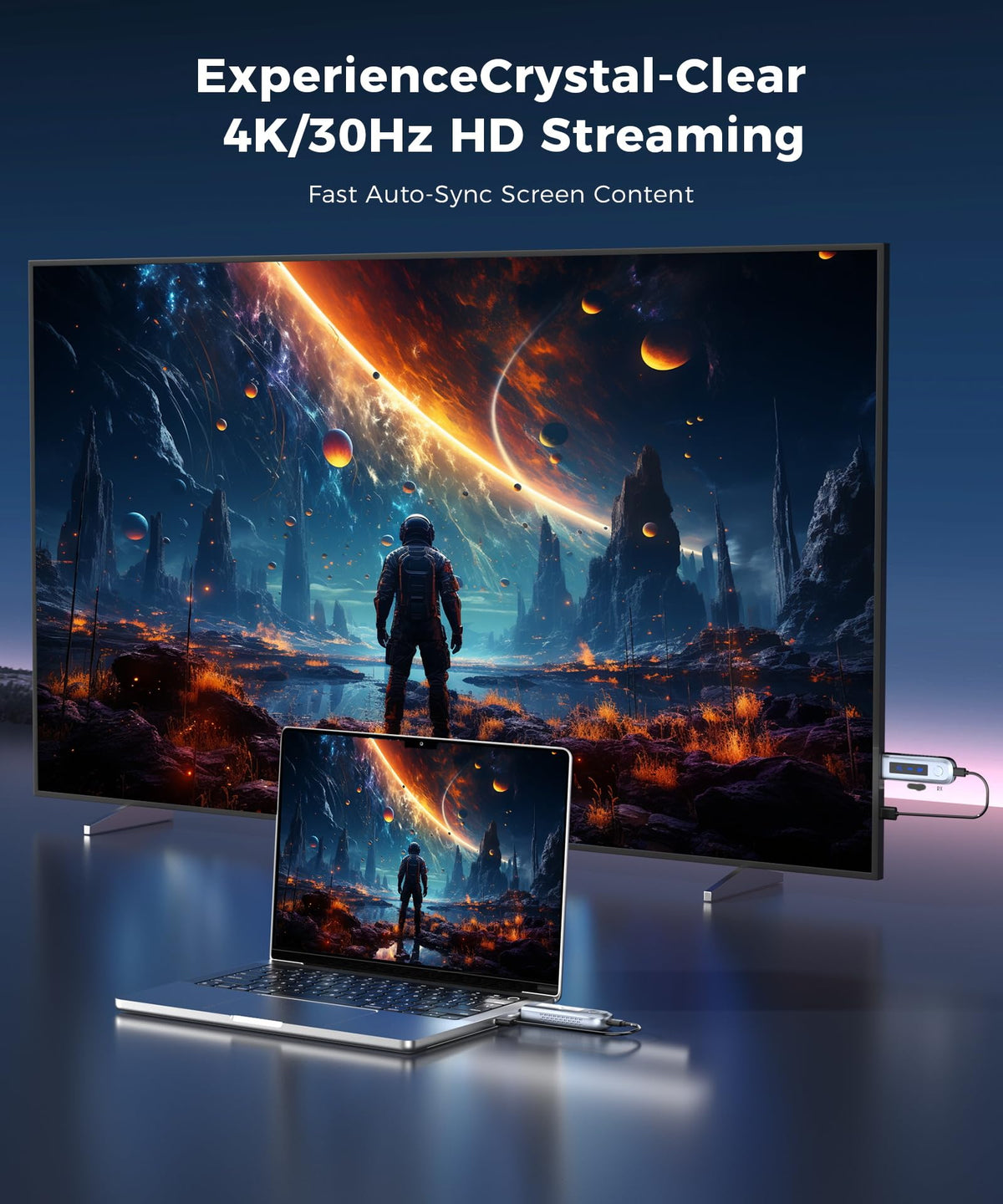Beyn 4K wireless HDMI unit rear with HDMI input and output ports for flexible connections.
