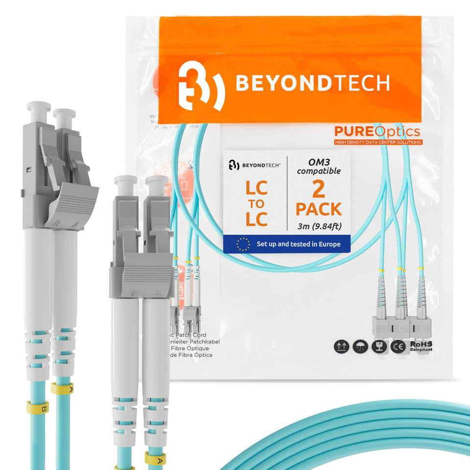 BEYONDTECH 3m LC-LC OM3 patch cable ready for high-speed LAN links