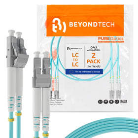 BEYONDTECH 5m LC-LC patch cable front view for reliable multimode connections