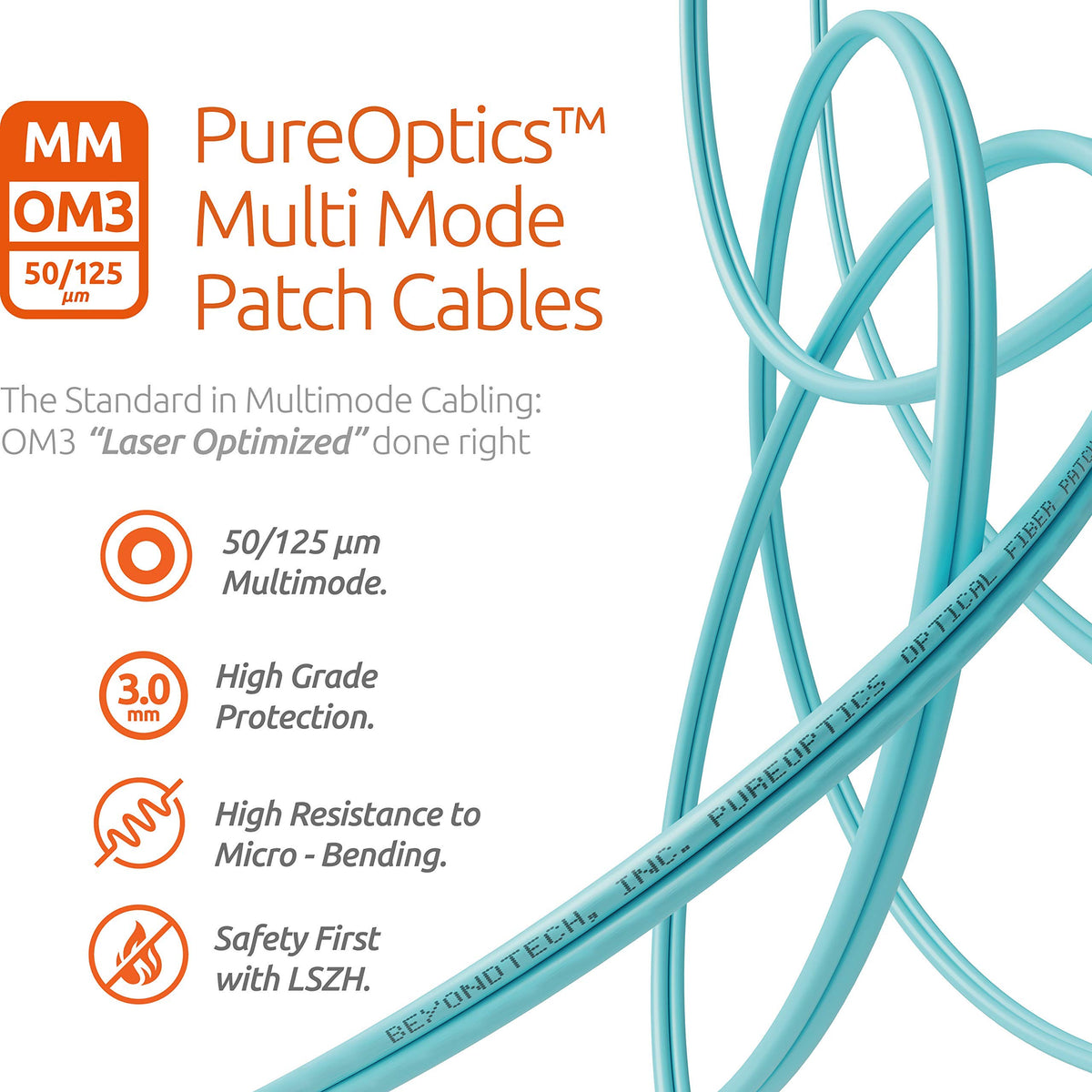 BEYONDTECH installation-ready patch cable with flexible routing in tight spaces