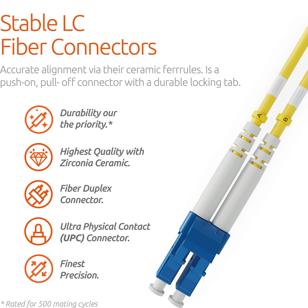 BEYONDTECH LC to SC connectors close-up showing precision ends for stable signals.