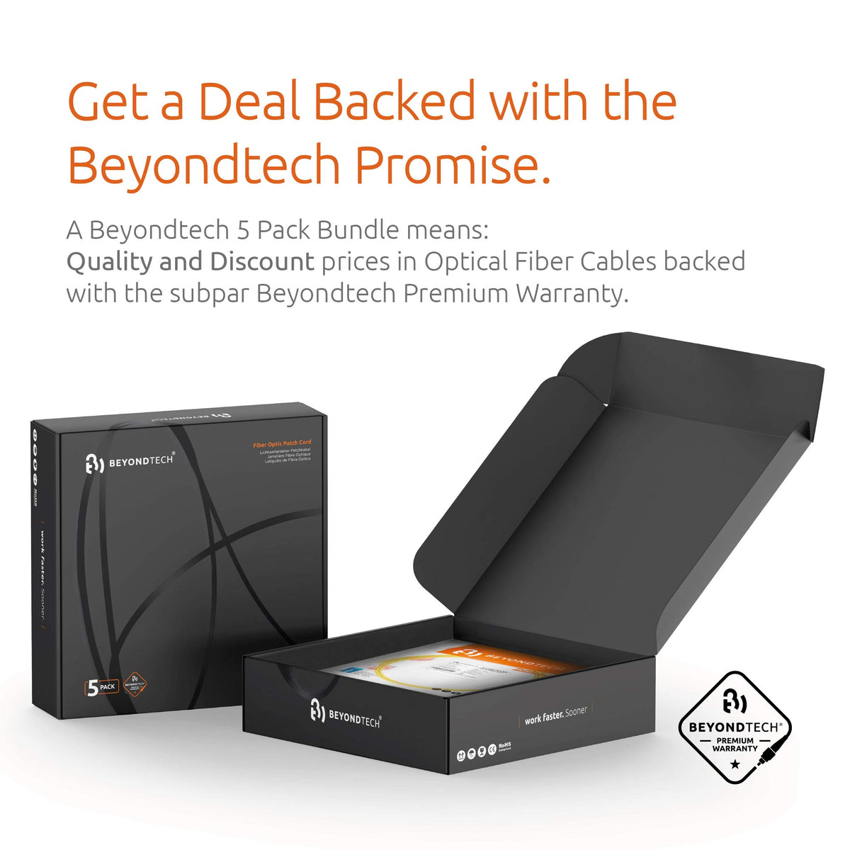 BEYONDTECH cable connecting hardware in an office rack illustrating professional deployment