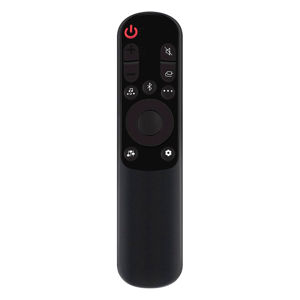 Beyution remote front view showing full button set and clear labeling for quick control