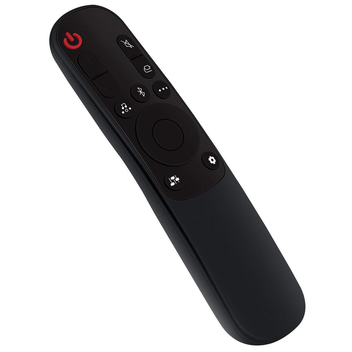 Beyution remote pointed at soundbar IR receiver showing effective in-room control