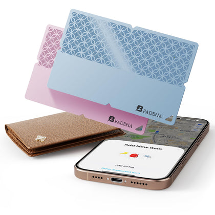 BFADEHA front view of wallet tracker showing compact card design and packaging benefit