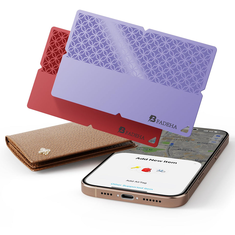 BFADEHA front packaging showing the tracker card and included guide for easy setup and protection