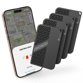 BFADEHA front view showing branding and compact tracker card, enabling quick identification.