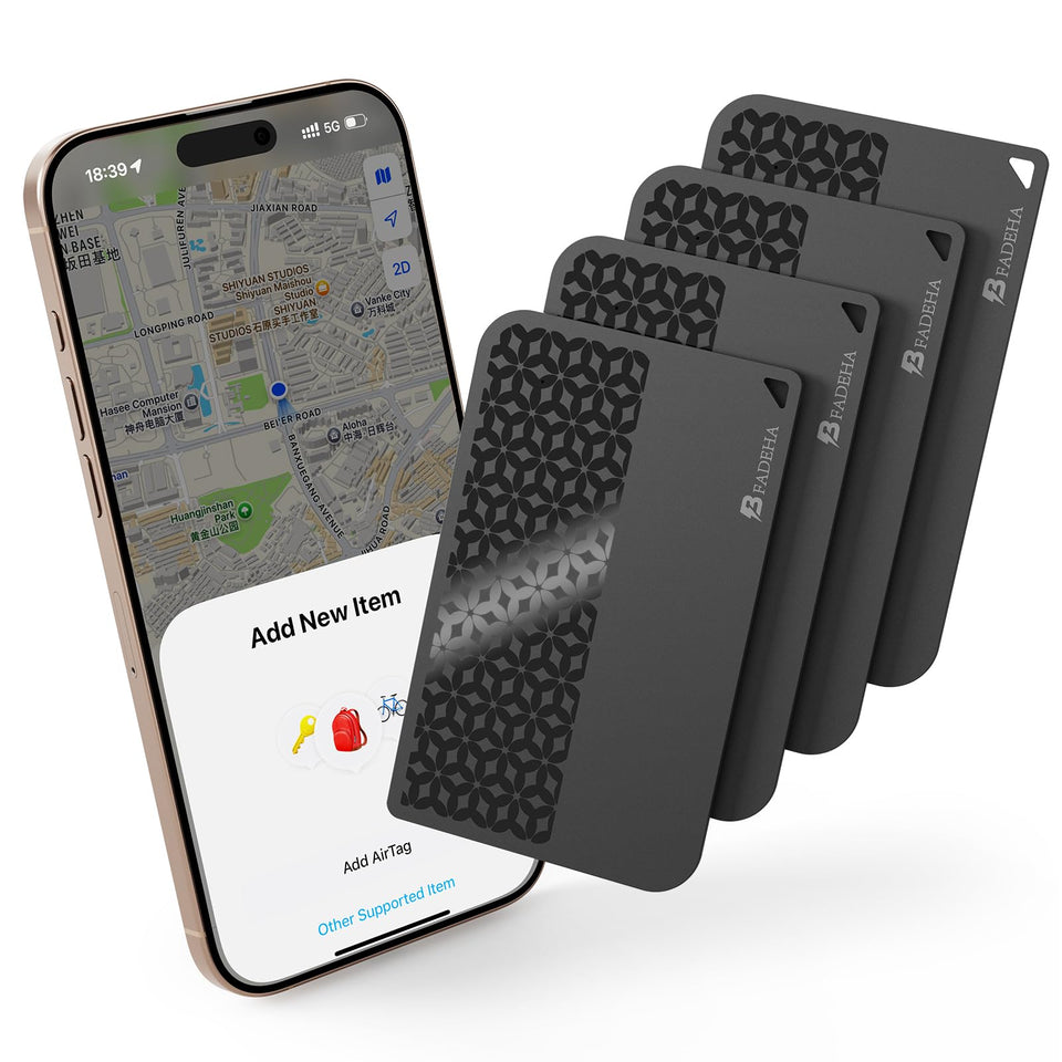 BFADEHA front view showing branding and compact tracker card, enabling quick identification.