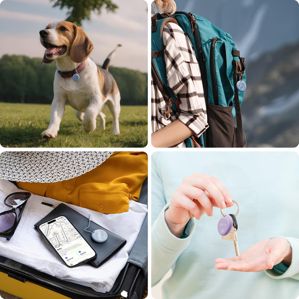 BFADEHA tracker in travel bag enabling easier luggage recovery
