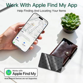 BFADEHA slim tracking card nestled in a wallet showing compact design.