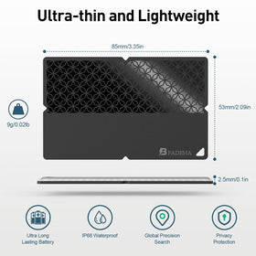 BFADEHA ultra-thin card-sized tracker hiding in a card slot