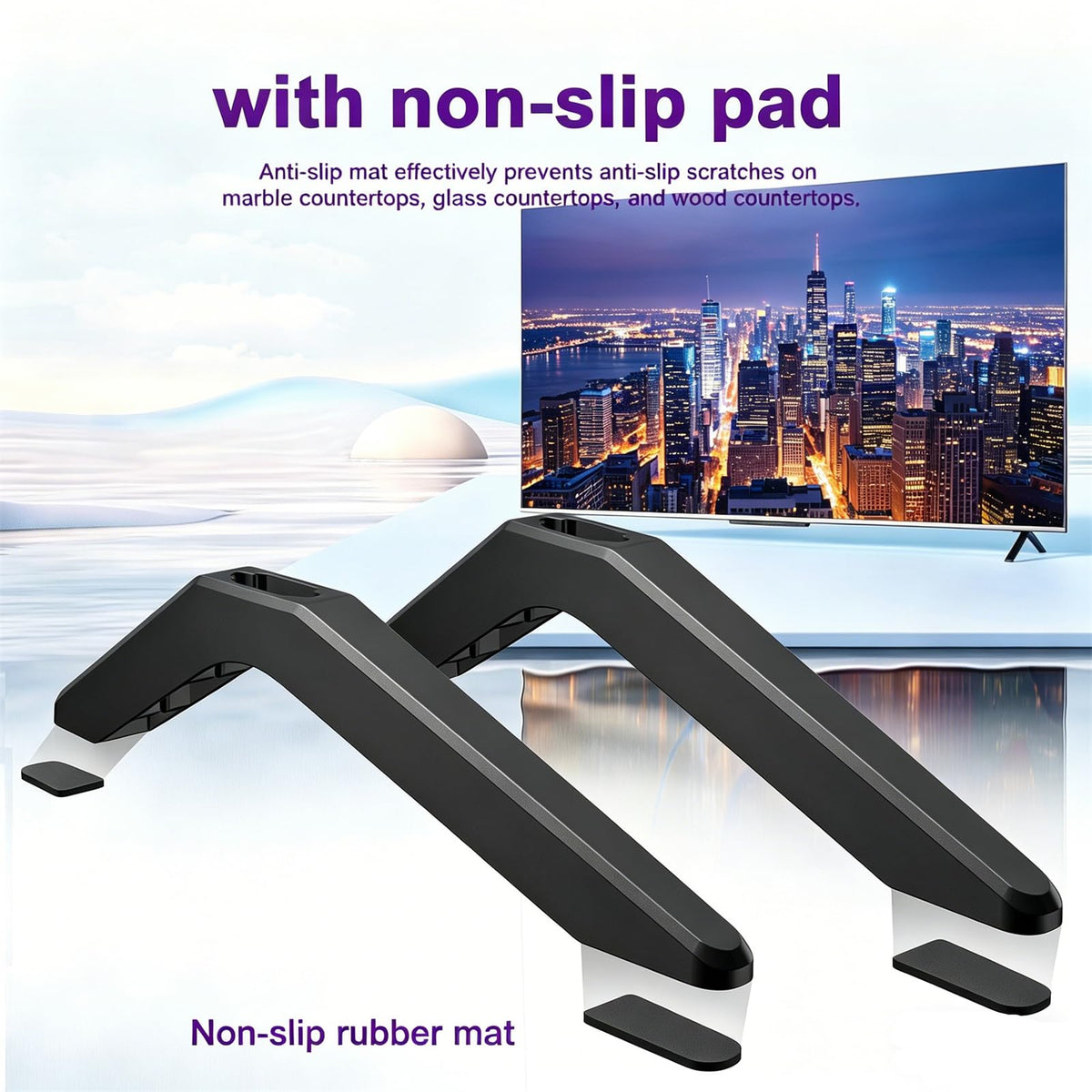 BFASGEA metal base stand with a modern, low-profile finish