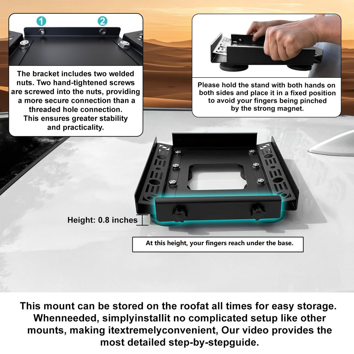 BFDQWR Tool-free installation suitable for cars, boats, RVs and trucks.