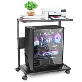 Bfttlity PC stand two-tier system elevates tower for improved airflow and storage