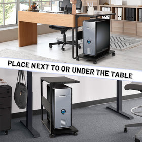 Bfttlity under-desk elevates tower to improve airflow and desk clearance