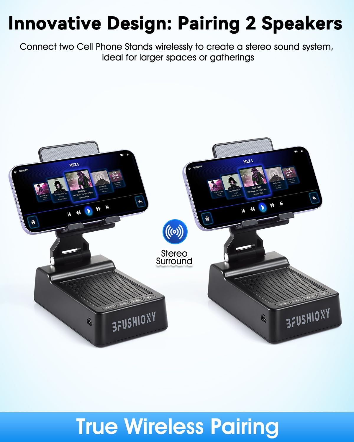 BFUSHIONY AUX mode lets you connect non-Bluetooth devices via cable.