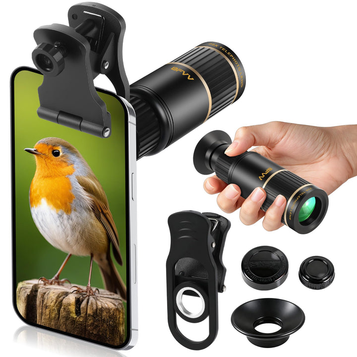 BFVV telephoto lens front view showing compact body and clear optics benefit portability