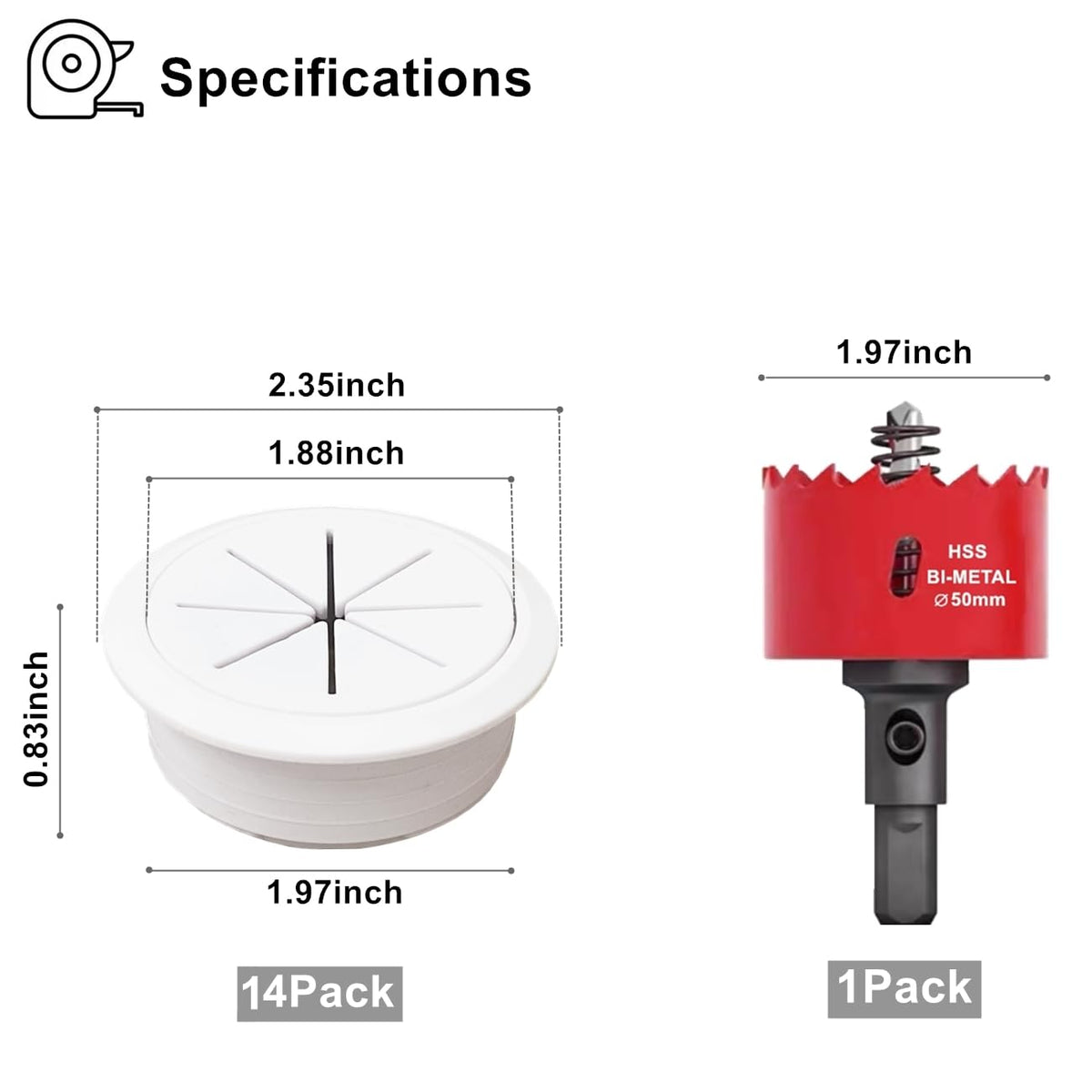 BGHEOUYV wall cable management kit with 50mm hole keeps HDMI and power cables organized