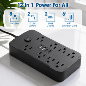 BGUP unit with 8 AC outlets and 4 USB ports for versatile charging at once