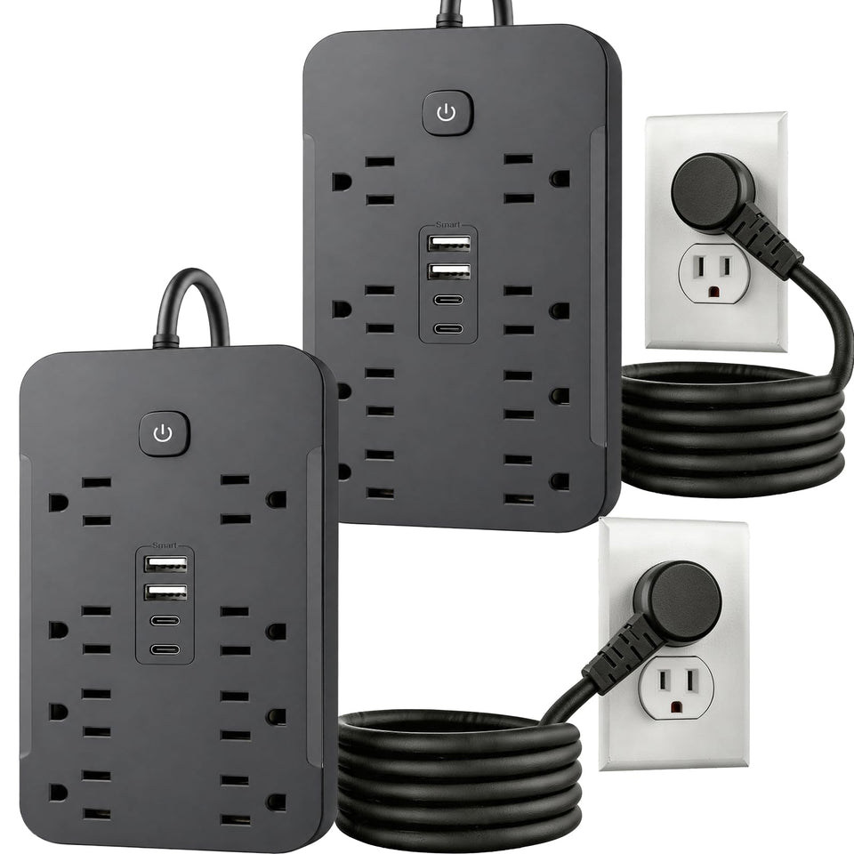 BGUP front view showing eight outlets and four USB ports for versatile charging