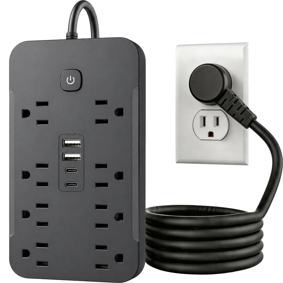 BGUP surge protector with 8 outlets and a 6-foot cord for an organized workspace.