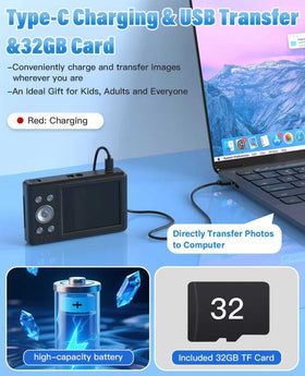 Bhagdaoe camera with 32GB card and battery supports outings