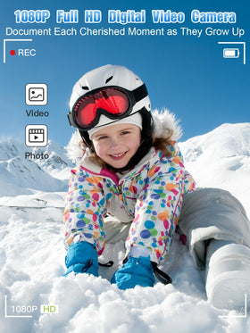 Bhagdaoe kids camera back display shows intuitive controls for ages 5-13