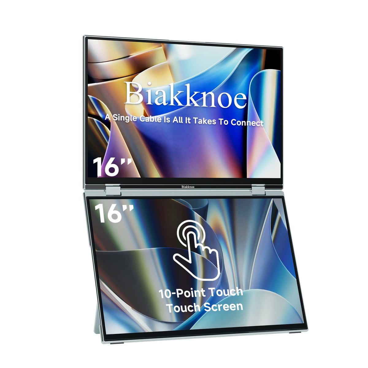 Biakknoe U16 Pro dual monitor on a laptop for expanded multitasking.