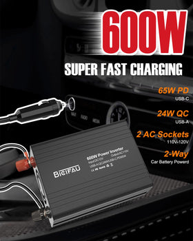 BieiFAU alligator clips attached to battery delivering high 600W output