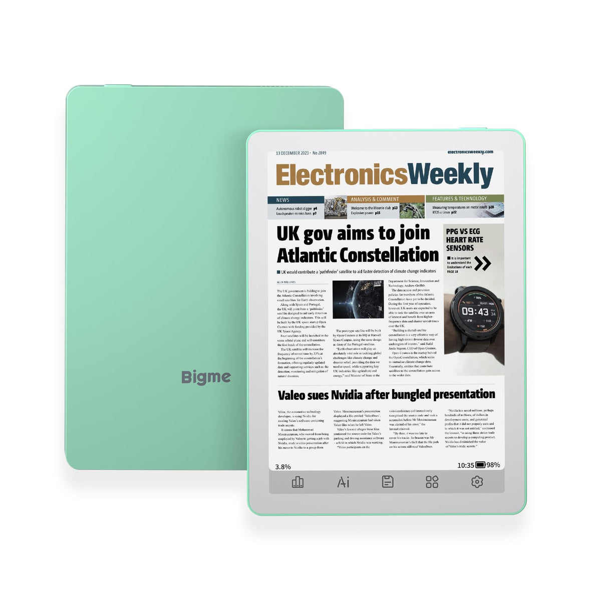 Bigme B6 color e-reader with 6-inch display delivers crisp text and vivid visuals