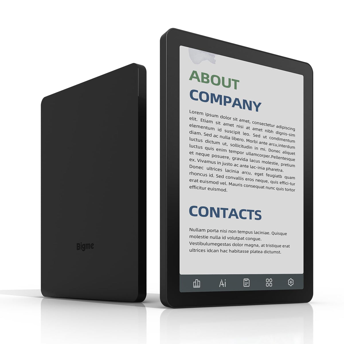 Bigme B6 color e-reader front view shows vibrant display and slim design.